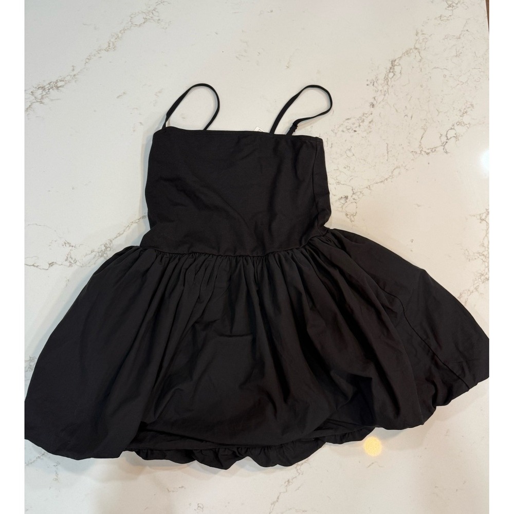 Anthropologie Daily Practice Bubble Twofer Mini Dress Black Medium NWT - Picture 2 of 8